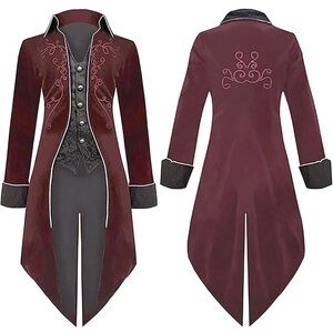 NWOT Steampunk Medieval Pirate Viking Tailcoat Gothic Victorian Frock Coat, L